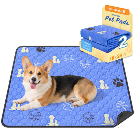Washable Pee Pads for Dogs, Waterproof, 18 x 24 in, 4 Pack, Gray