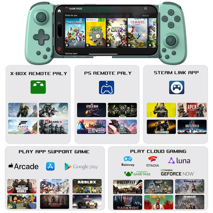 arVin Mobile Gaming Controller for Android, iOS with Phone CASE Support, Wireless Gamepad for iPhone/iPad/Samsung/Tablet/Switch/PS4/PC - Play Xbox Cloud Gaming/PS Remote Play/Steam Link/GeForce Now