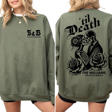 Mr and Mrs Shirts: Custom Roman Numeral Initials or Name, Couple Honeymoon Hoodies, Just Married Husband Wife Matching Outfit