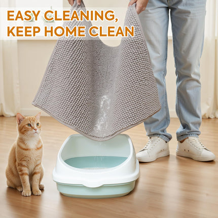 Soft Chenille Cat Litter Box Mat, Ultra Absorbent, 36'' x 30''