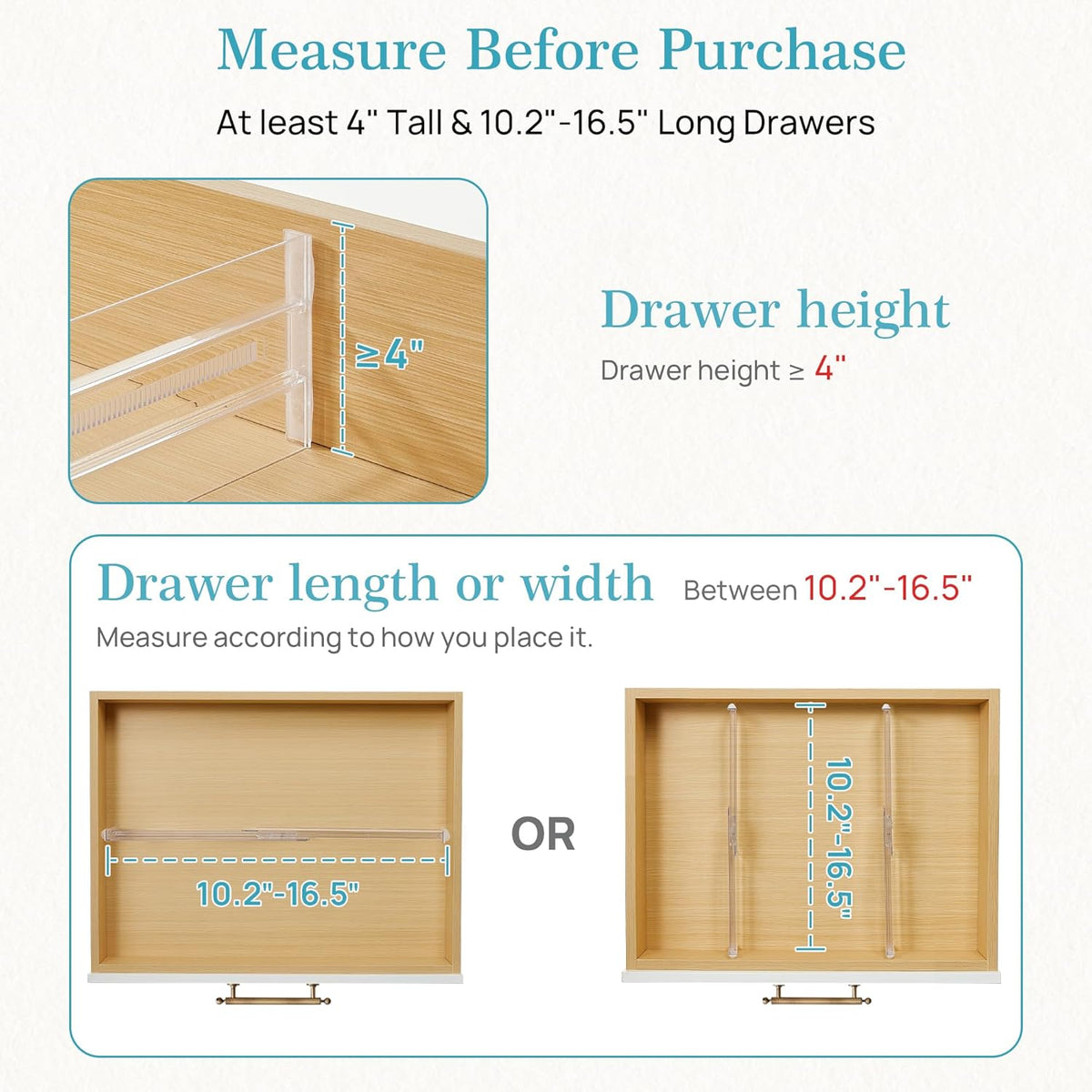 12 Pack Adjustable Clear Drawer Dividers for Clothes - photo 3