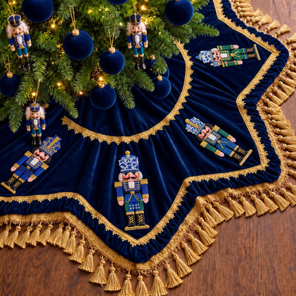 55 Inch Burgundy Christmas Tree Skirt Velvet, Round
