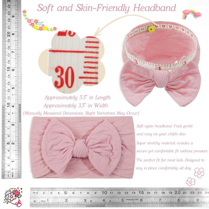 Super Stretchy Soft Knot Headbands with Hair Bows Head Wrap Hair Accessories For Newborn Baby Girls - photo 3