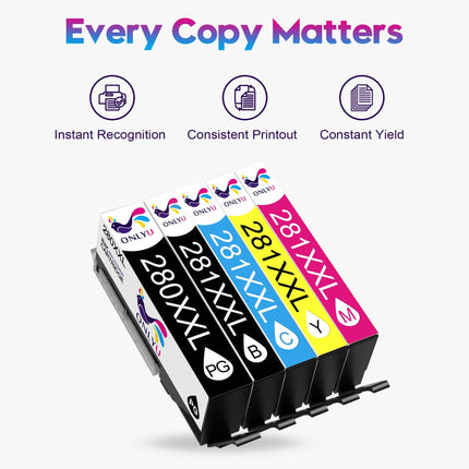 280XXL 281XXL Compatible for Canon Ink 280 and 281 Cartridges PGI-280XXL CLI-281XXL for Canon TR8620a Ink Cartridges for Pixma TR8620 TR8620a TS6320 TR7520 TS6120 TS6220 TS8220 TS9520 (5 Pack)