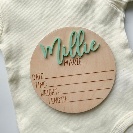 Double Sided Personalized Newborn Announcement Sign for Hospital, Baby Birth Announcement Sign, Newborn Photography Props, Announcement Sign for New Baby - Authentic Genuine Product