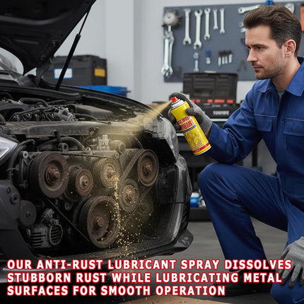 6.1oz Anti-Rust Lubricant Spray & Rust Remover for Metal, Multi-Purpose Penetrating Oil, Fast-Acting Lubricant Rust Dissolver for Vehicles, Tools, Chains, Bolts & Hinges (2 pcs)