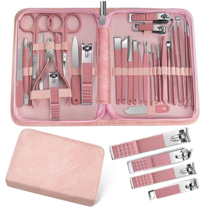 Manicure Set 30 in 1 Nail Clipper set, nail clippers, fingernail & toenail clippers, Manicure Tools, pedicure tools, Suitable for Travel Manicure Kit, Nail Set Kit With Everything