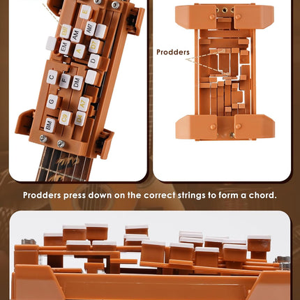 Brown Guitar Chord Presser, Guitar Chords Trainer for Beginners and Arthritis Player, From Pain to Play - The Arthritis-Friendly Chord Tool, No More Sore Fingers - Chord Helper for Beginners