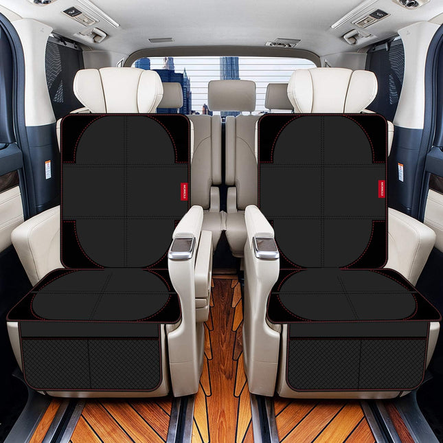 2 Pack Black Waterproof Car Seat Protectors with Thick Padding