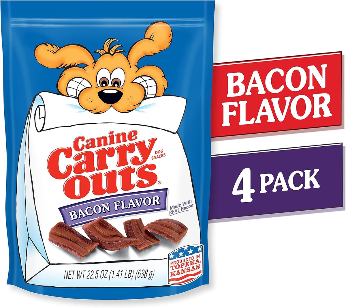 Dog Treats, Bacon Flavor, 22.5 Ounce (Pack of 4), Made with Real Bacon - photo 2
