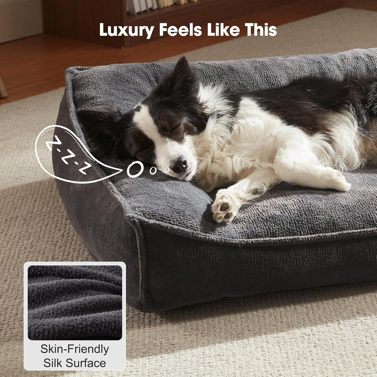 XL Orthopedic Dog Sofa Bed with Washable Cover, Grey 42-Inch - photo 4