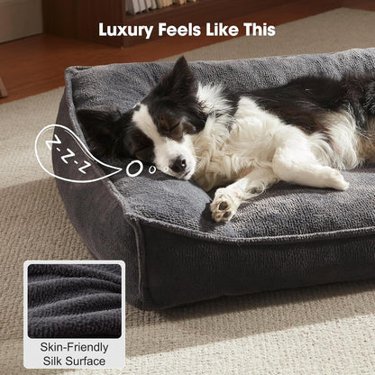 XL Orthopedic Dog Sofa Bed with Washable Cover, Grey 42-Inch - photo 4