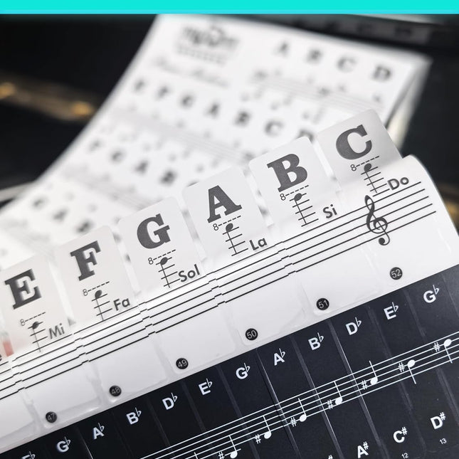 Piano Note Stickers for 37-49-54-61-76-88 Keys, Piano Keyboard Stickers for Learning, Removable - photo 2