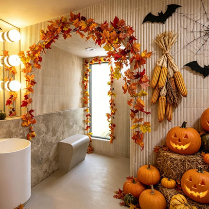 4 Pack Fall Leaf Garland, Total 23.6 Ft Artificial Fall Maple Leaves Autumn Vines Garland Thanksgiving Decor for Home Fireplace Party
