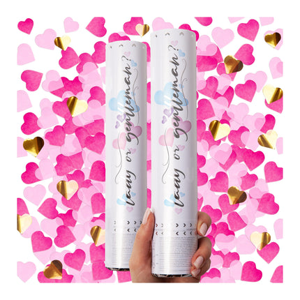 Gender Reveal Confetti Cannon, Biodegradable Blue Powder, 2 Pack
