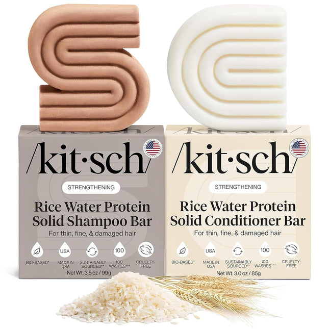 Rice Water Shampoo & Conditioner Set – Solid Shampoo & Conditioner Bar