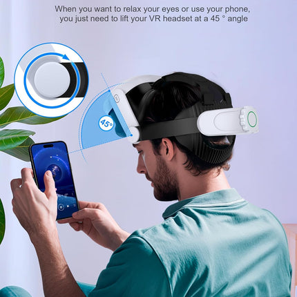 Head Strap for Quest 3S/ Quest 3/Quest 2, Elite Strap Replacement Enhanced Support Comfort, VR Headset Accessories Compatible with Oculus Meta Quest 3 Headstrap Reduce Facial Stress- MV1000