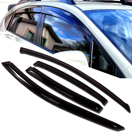 TuningPros WD-512 Tinted Smoke Out-Channel Window Visor Deflector Rain Guard 4-pc Set
