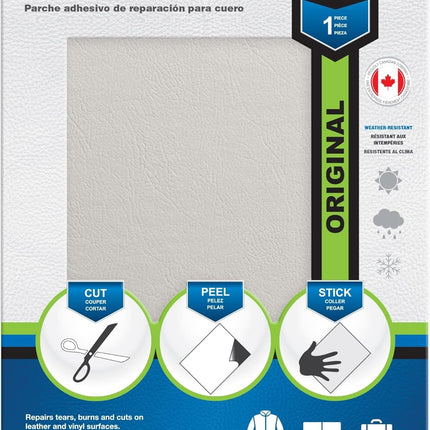 Pelle Patch - Leather Repair Kit for Couches - 25 Colors Available - Original 8x11 - Grey