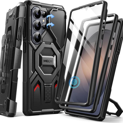 TONGATE Magnetic Stand for Samsung Galaxy S26 Ultra Case, Compatible with Magsafe, [Camera Cover & 2 Front Frames][Military Drop Protection] S26 Ultra Case Built-in Screen Protector & Belt Clip, Black