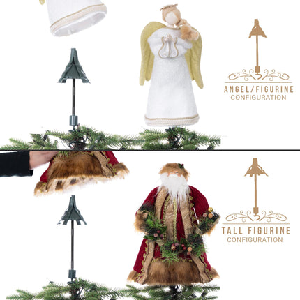 Twist-on Christmas Tree Topper Holder, Universal Fit Most Base Types, Green