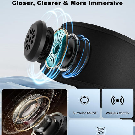 MUSICOZY Sleep Headphones Bluetooth 5.4 Headband, Sports Wireless Earphones Sweat Resistant Earbuds Sleeping Headphone with Ultra-Thin HD Stereo Speaker for Workout Running Cool Gadgets Unique Gifts