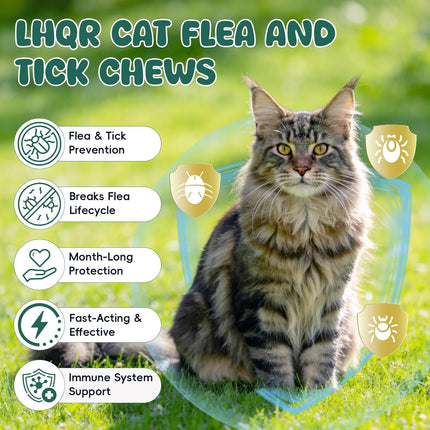 Flea and Tick Prevention for Cats Chewable, Natural Oral Flea and Tick Treatment Supplement, Cat Flea Chews Support Skin & Digestive Supplement for Puppies & All Breeds 500 PCS, Chicken