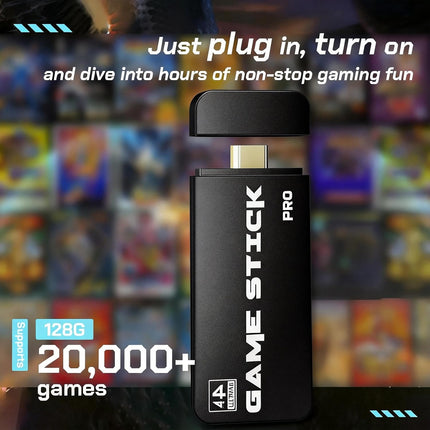 UWDFH Retro Gaming Console, 2026 Gaming Stick Pro, 20000 Games -64GB, 4k HDMI Output, and 2.4GHz Wireless Controller, 26 Classic Emulators, Plug and Play Video Games for TV (Black)