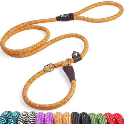 Durable Slip Lead Dog Leash, 6 FT x 1/2" Dog Training Leash, Black