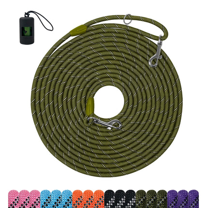 Long Dog Training Leash，Heavy Duty Reflective Rope Lead for Small Medium Large Dogs ，6FT 10FT 15FT 30FT 50FT for Training, Walking, Backyard, Camping