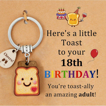 PEALICIOUS Cute Toast Keychain for Girls, New Beginnings Gifts for Best Friend as Next Chapter Stuff, Cute Love Engagement Housewarming Birthday New Job Gifts for Coworker Couple Bestie Sister Parents