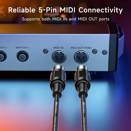 Cable Matters 2-Pack 5 Pin DIN MIDI Cable, 5 Pin MIDI Cable - 3 Feet