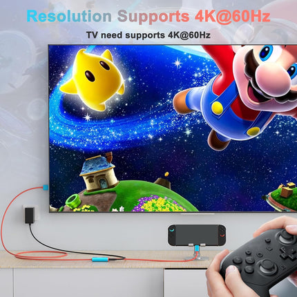 Switch 2 Dock,(Plug-and-Play) 4K@60HZ 6.6 ft,USB C to HDMI Replacement Cable for Nintendo Switch Dock,Portable Travel TV Base Adapter ＆ Travel NS2 Docking Station Cord Compatible with Nintendo Switch