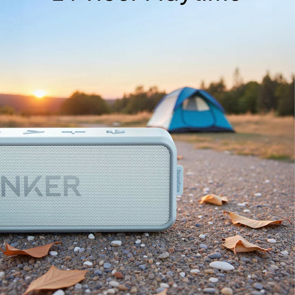 Anker Soundcore 2 Portable Bluetooth Speaker with Stereo Sound, Bluetooth 5, Bassup, IPX7 Waterproof, 24-Hour Playtime, Wireless, Speaker for Home, Outdoors, Travel