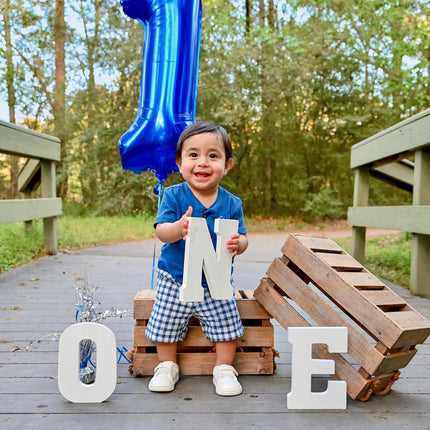 Number Balloons 5 Balloon Blue Birthday Decorations for Men Party, 40 Inch