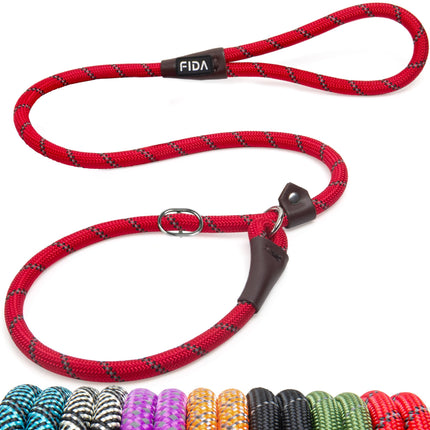 Durable Slip Lead Dog Leash, 6 FT x 1/2" Dog Training Leash, Black