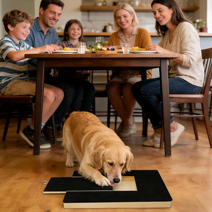 Solid Pine Wood Stress Free Dog Nail Scratchs Pad,Dog Scratch Board with Treat Box,Calming Nail Trim Pad,Dog Nail Trimming Board,Works for Dogs and Cats（Equipped with 2 Spare Sandpapers.）