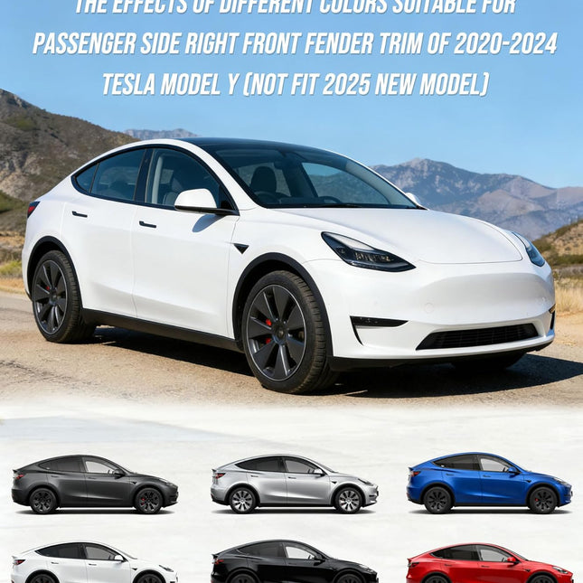 Passenger Side Front Fender Trim for Tesla Model Y 2020 2021 2022 2023 2024