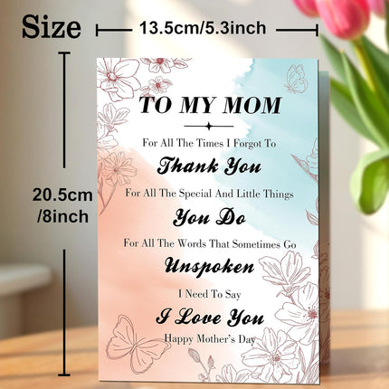 IDU Mothers Day Card,Happy Mothers Day Cards for Mom from Daughter Son,Sentimental Mother's Day Card Gifts for Mother