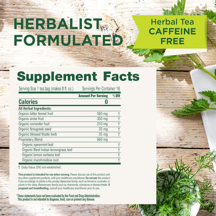 Traditional Medicinals Organic, Mother's Milk Tea - Supports Breastfeeding & Lactation with Fennel and Fenugreek - Kosher, Non-GMO, Caffeine-Free, Compostable - 16 Tea Bags