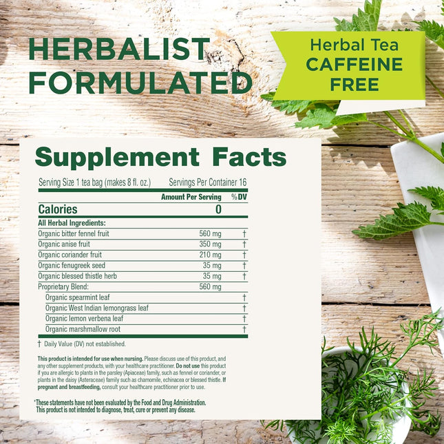 Traditional Medicinals Organic, Mother's Milk Tea - Supports Breastfeeding & Lactation with Fennel and Fenugreek - Kosher, Non-GMO, Caffeine-Free, Compostable - 16 Tea Bags
