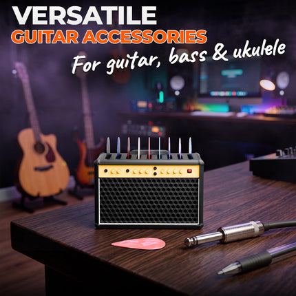 Guitar Pick Holder Box With Drawer, Amp Display, Black, 9 Slots