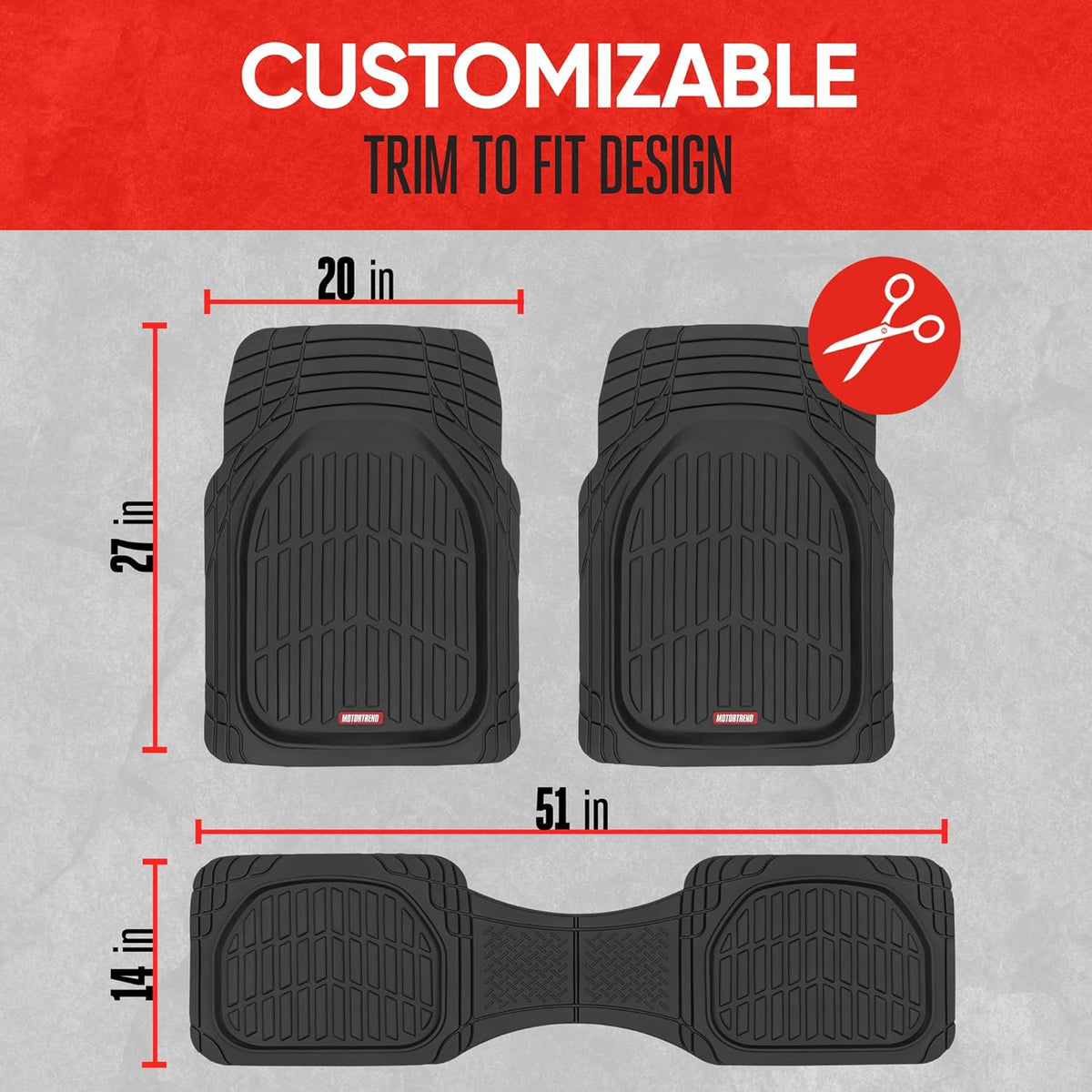 Black Deep Dish All-Weather Trim-to-Fit Floor Mats - photo 5