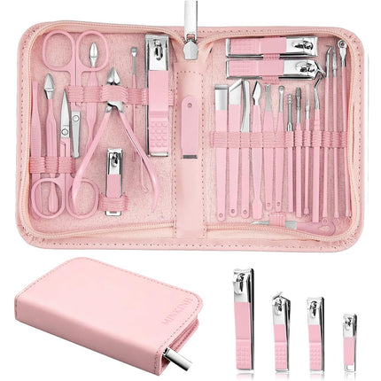 Manicure Set Nail Clippers Set Pedicure Kit, 26-Piece Brown