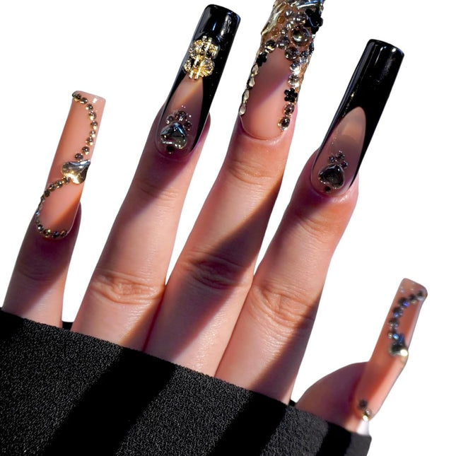 White Press Ons Neon Small Press on Nails Long French Press on