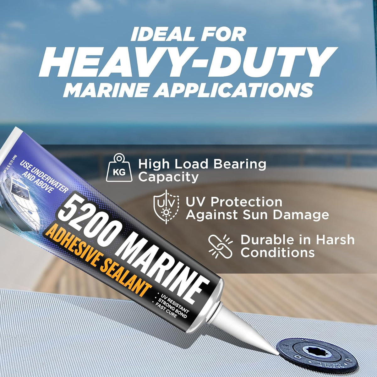 Black 5200 Fast Cure Marine Adhesive Sealant, 3 oz - photo 3