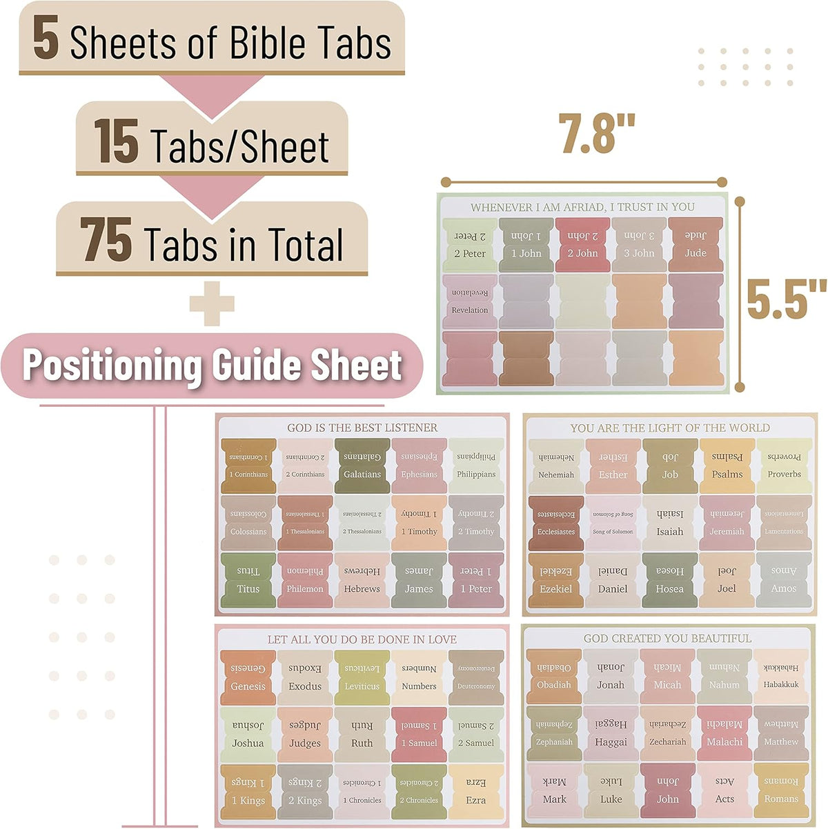 Boho Laminated Bible Tabs, 75 Count - photo 2