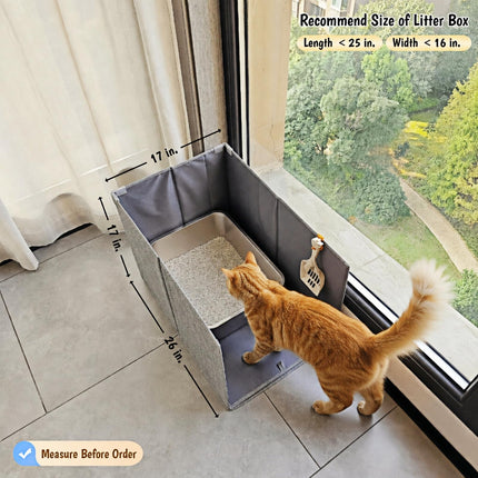 Extra Large Cat Litter Box Enclosure, Open Top High Sided Splash Guard, Water Resistance Shield for Cat Litter Boxes