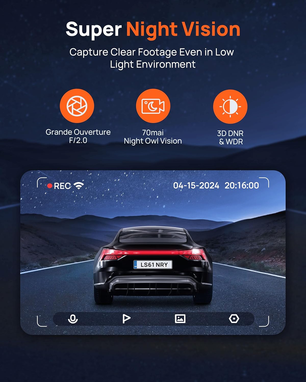 Front Dash Camera for Cars with 1296P QHD Video - photo 3