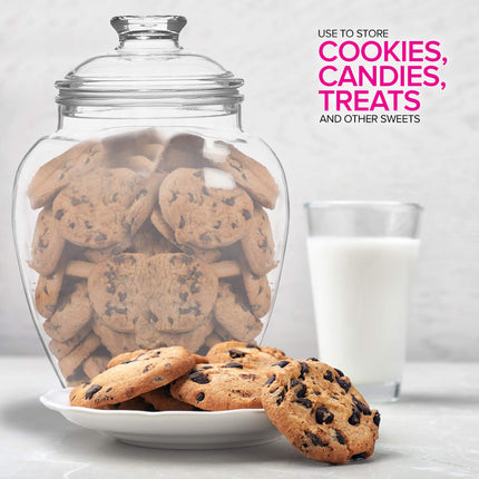 1 Gallon Cookie & Candy Jar with Lid, 128 oz Premium Acrylic Clear Apothecary Jar, Wedding & Home Décor Centerpiece, Decorative Kitchen Storage Jar, Bathroom Organization